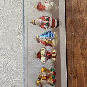 Department 56 Tiny Trimmings Mini Glass Christmas Ornament Complete Set of 8 New